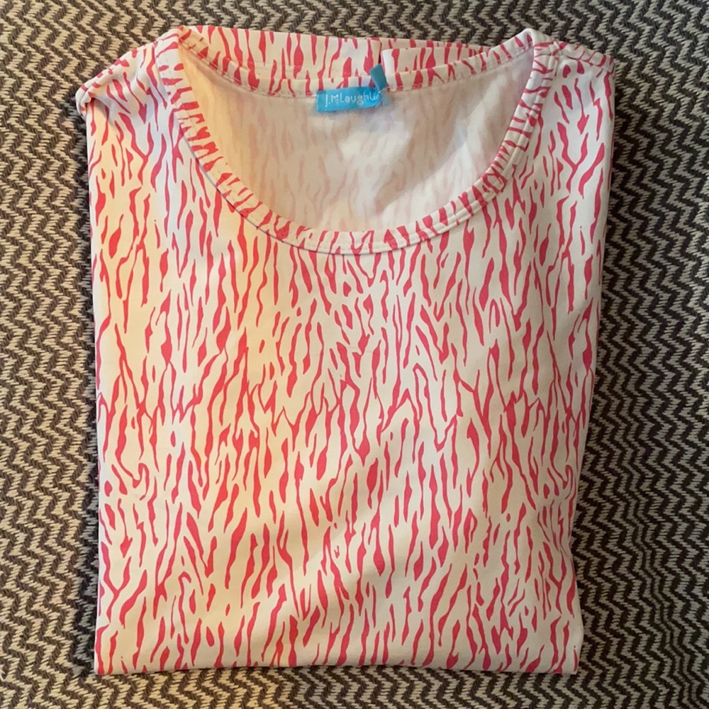 J. McLaughlin pink and white pattern size: M